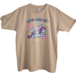 Sanrio's Women's Cream Color Cinnamoroll T-Shirt Size L